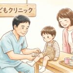 小児外科医小森が子供の傷の手当てをしている。