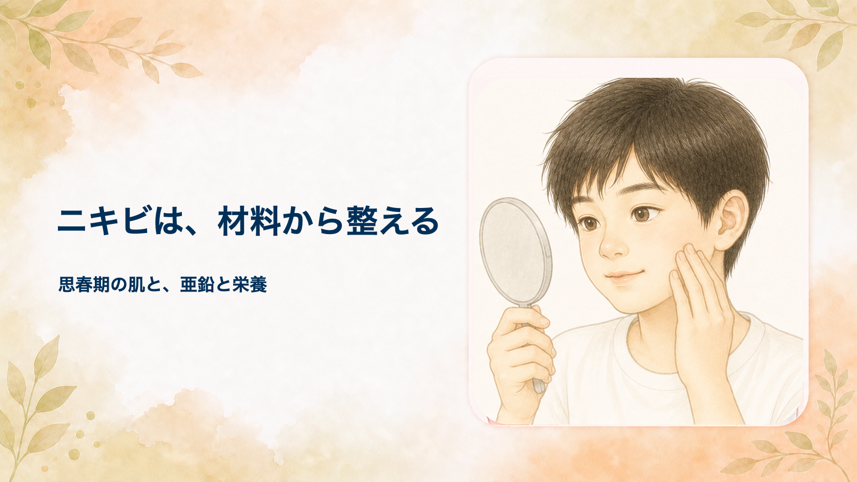 子どものニキビ・肌荒れが治らないのは亜鉛不足かも｜思春期の肌を内側から整える栄養を小児外科医が解説